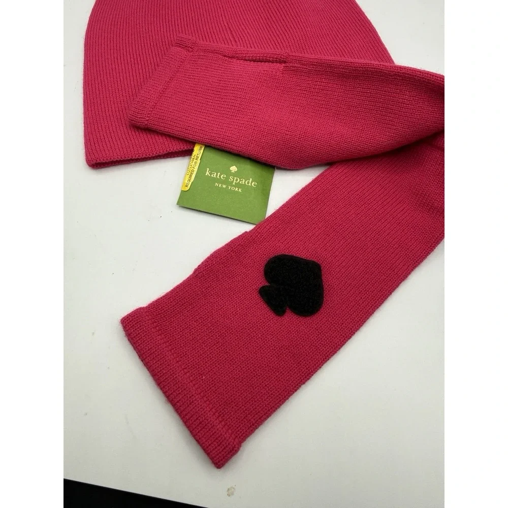 HOT PINK Kate Spade New York Fingerless Gloves/Arm Warmer & MATCHING BEANIE HAT!